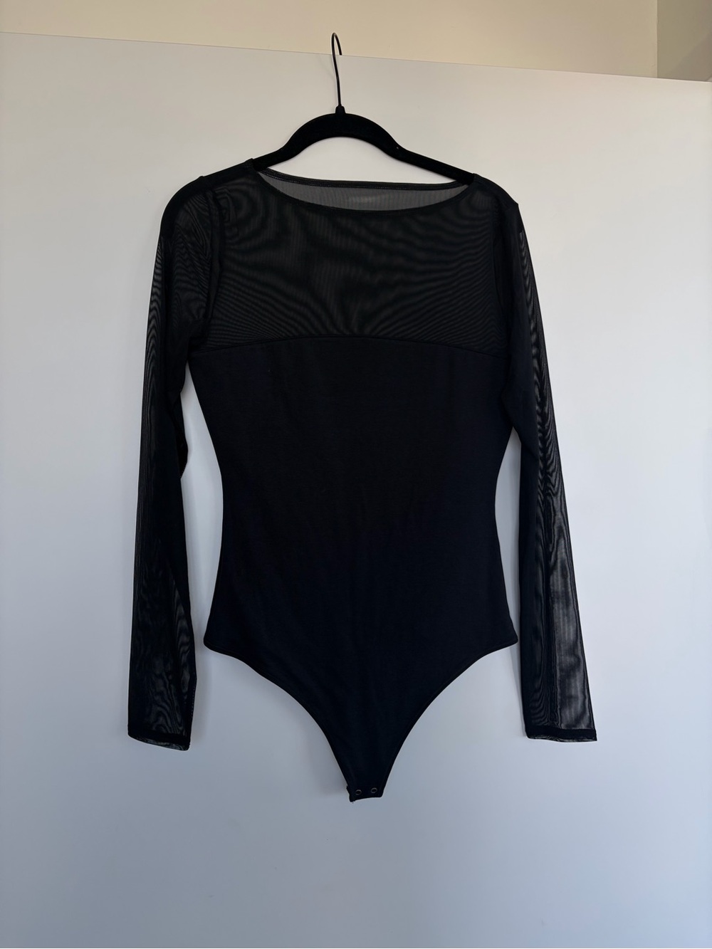 Abercrombie & Fitch Black Mesh-Trim Bodysuit